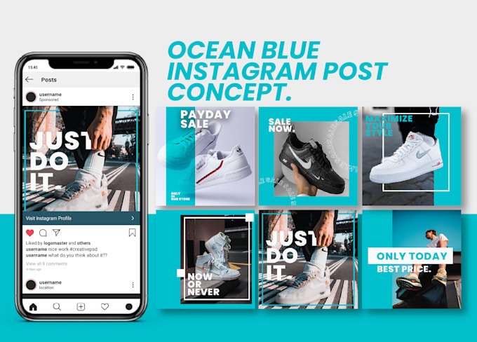 create a advertising  post for beautiful instagram feed