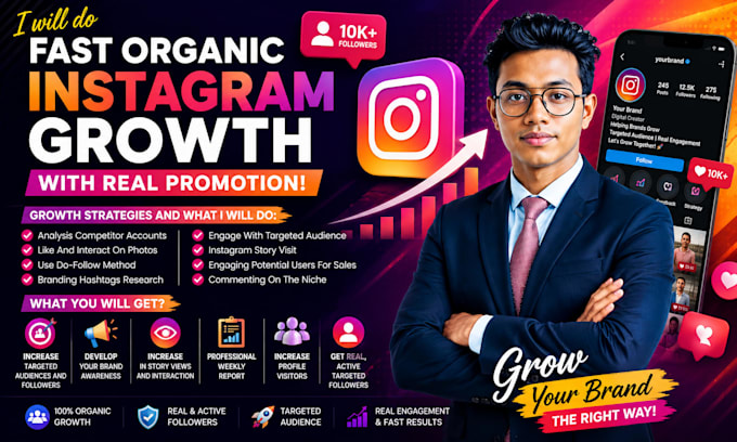 do fast organic instagram growth with real promotion