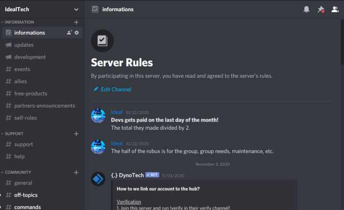 Make You A Roblox Related Discord Server By Idealboard Fiverr - roblox link discord bot