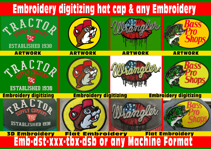 do any embroidery digitizing hat cap patch logo in 1 hour