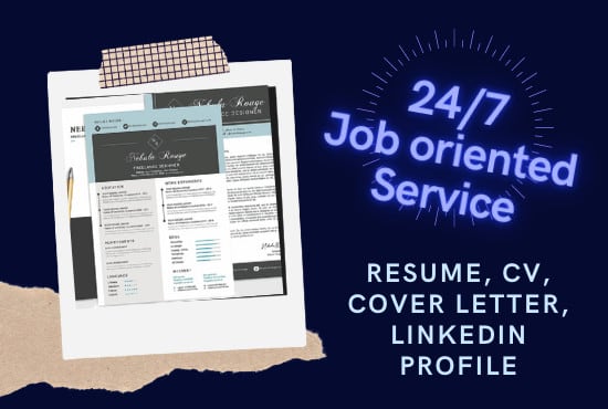 write and update resume, cv, cover letter, linkedin profile