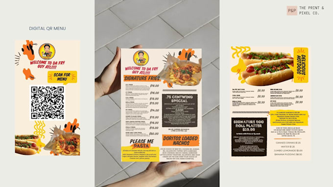 design a menu with qr code digital menu