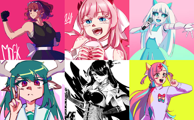 draw a colorful anime character art for you