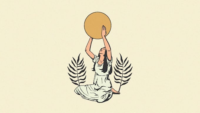 create vintage retro line art illustration