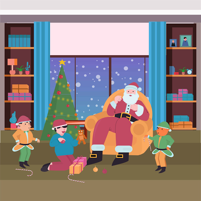 make cool christmas illustration