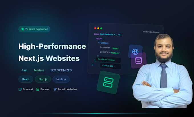 Build a high performance nextjs full stack website by Jonaedbd | Fiverr