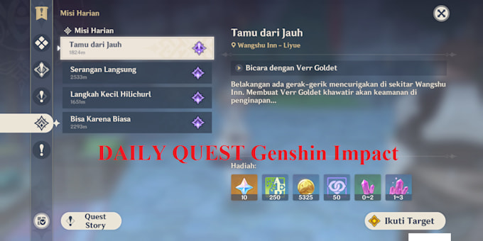 Do Daily Quest And Resin On Genshin Impact By Imamtheazure Fiverr