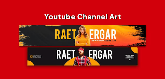 create a unique youtube channel art or banner, cover design