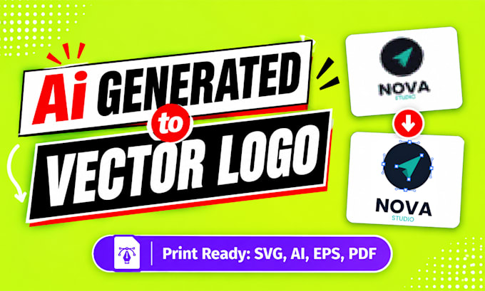 vectorize and convert ai generate logo or image into print ready vector file
