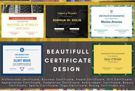 Do professional certificate design or diploma design in just 24 hours ...