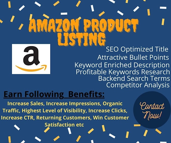 Write best amazon product listing and description with seo content by