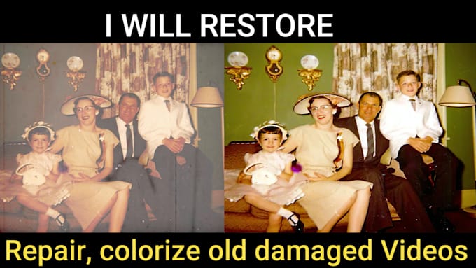 restore, fix, color grade old vhs, film, dvd video footage
