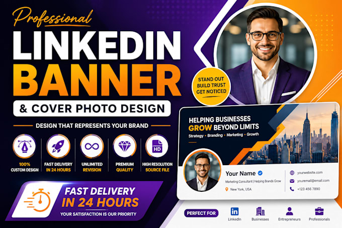 design professional linkedin banner and cover photo