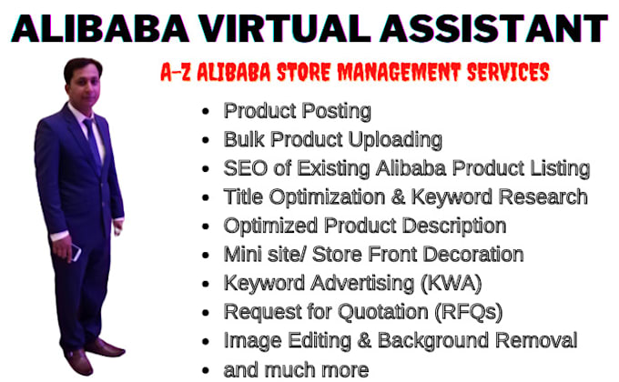 be your alibaba virtual assistant, alibaba store manager