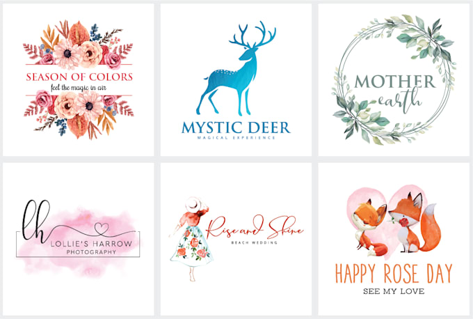 do aesthetic, creative watercolor logo within 24 hours