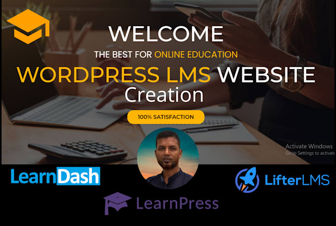 create an online course website with paid membership or lms website