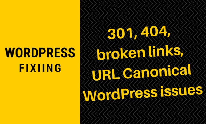 fix 301, 404, broken links, URL canonical wordpress issues