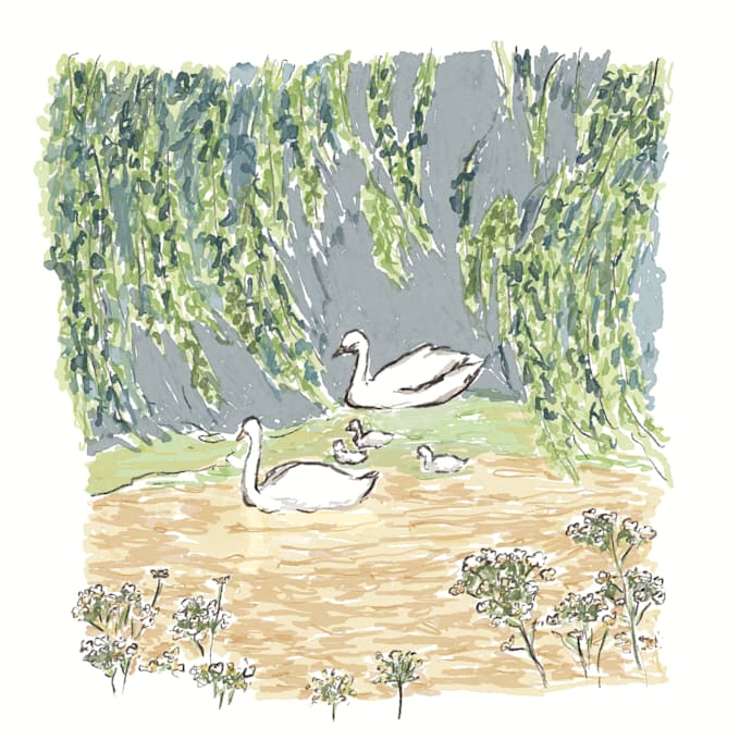 illustrate your children book in watercolor style
