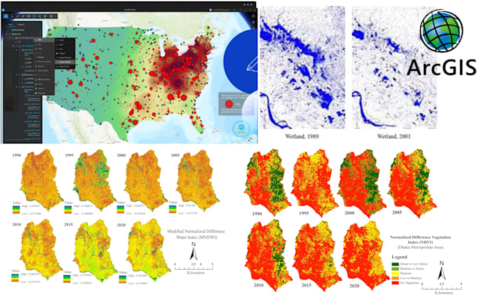 do gis analysis, mapping, land cover and spatial analysis