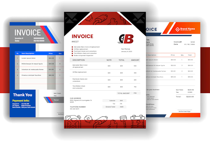 design custom invoice templates and stationery