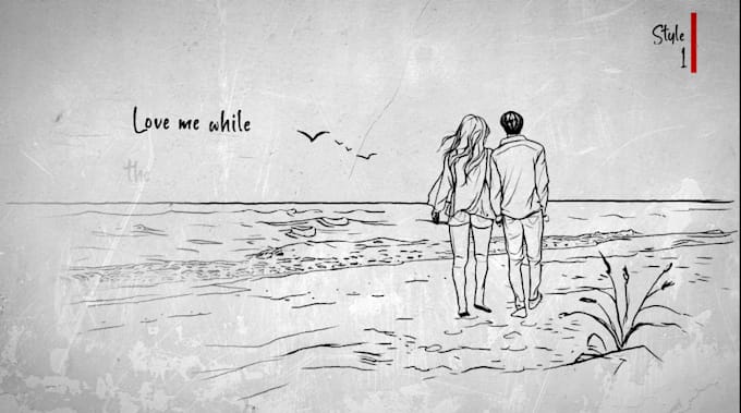 hand drawn style animated lyrics video