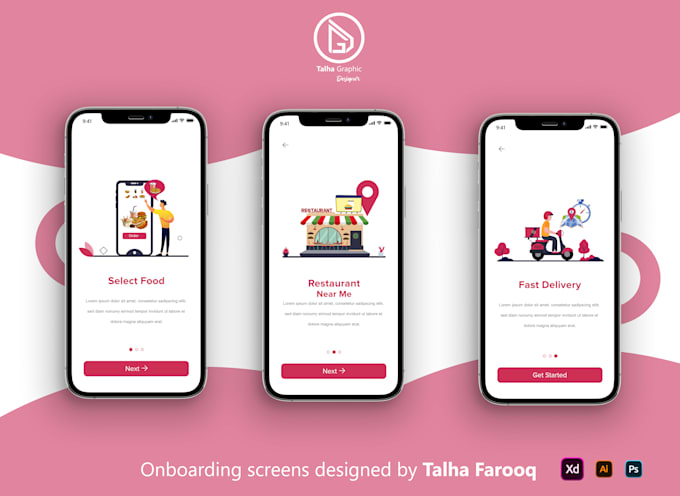 Design splash screen and onboarding screens for mobile app by Talha ...