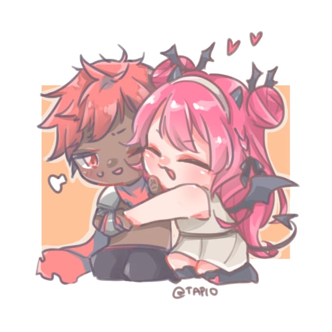 Draw you a chibi couple with cute anime art style by Nekodg | Fiverr