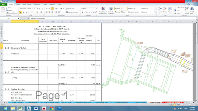 do cost estimation for roads,channels,buildings