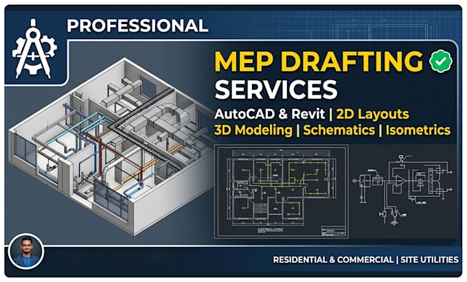 provide professional mep and architectural cad and revit drafting services
