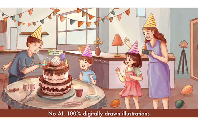 illustrate children picture book, covers, colouring pages