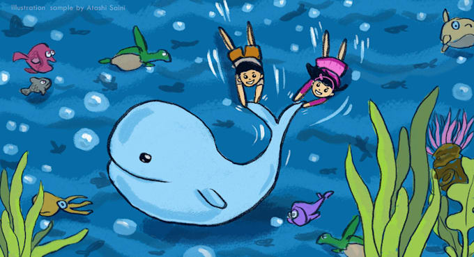 illustrate children picture book, covers, colouring pages