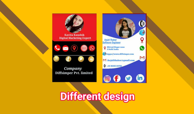 Design Professional Clickable Business Card And E Visiting Card By Diffsimperindia Fiverr
