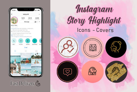 Design custom instagram story highlight icons by Amnasheikhx | Fiverr