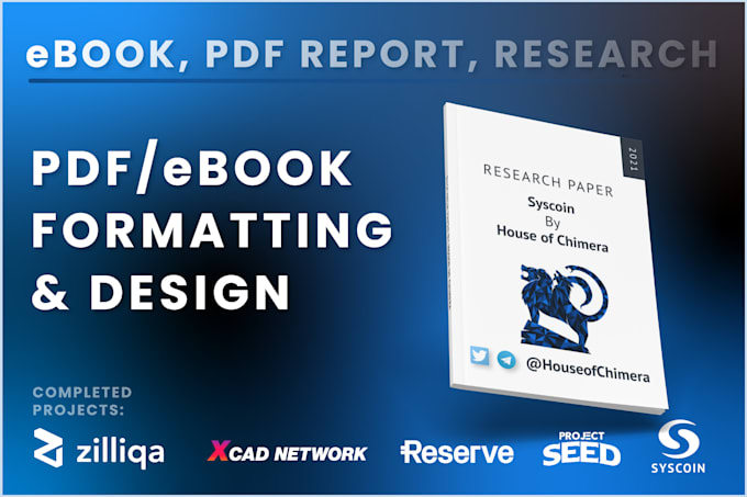 design ebook, PDF report, brand identity or PDF formatting