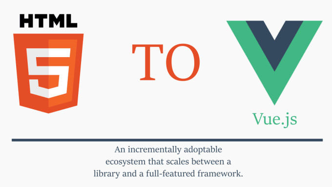 how to convert html template to vue js