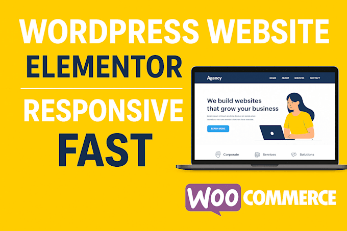 design a responsive wordpress website with elementor and woocommerce