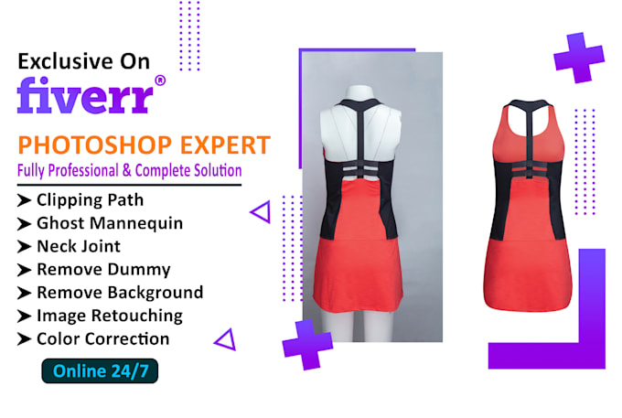 do ghost mannequin and neck joint and remove dummy professionally