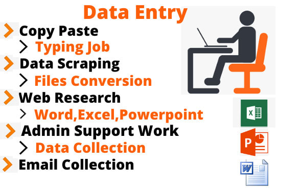 do fastest data entry, virtual assistant, copypaste, editing, and writing