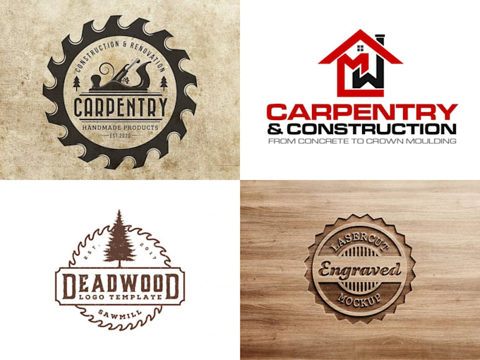 do modern wood work and carpentry logo design