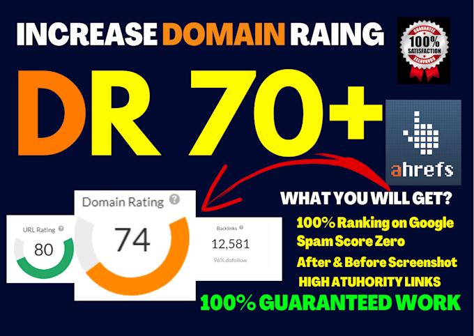 increase ahrefs domain rating, increase DR 0 to 70 plus