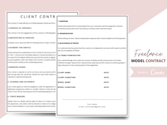 provide you with a freelance model client contract template