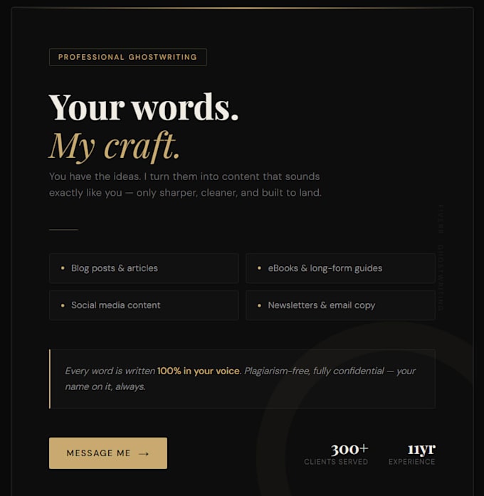 ghostwrite blog posts, articles, ebooks and social media content