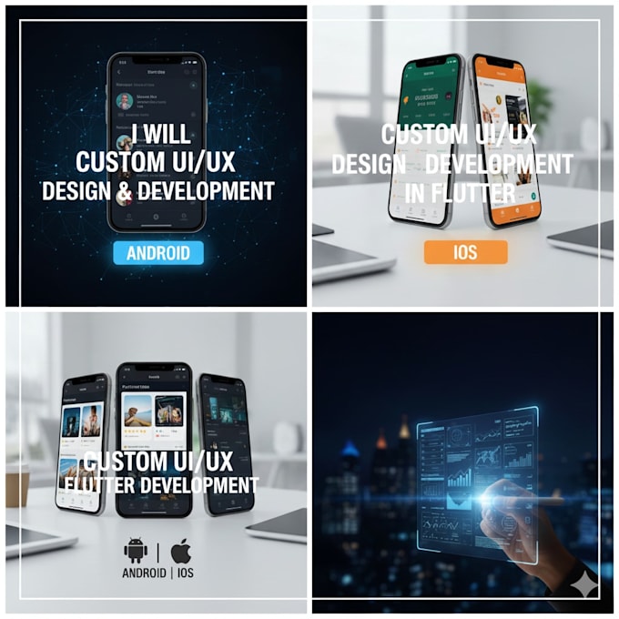 Design and develop custom ui ux in flutter for android and ios by ...