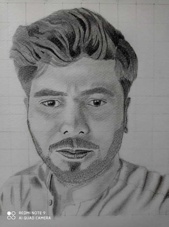 Draw realistic pencil sketch portrait from a photo by Tobijz | Fiverr