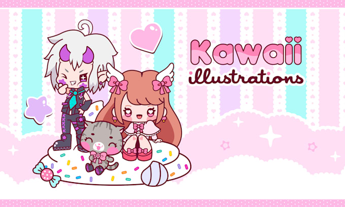 create cute kawaii illustration for you