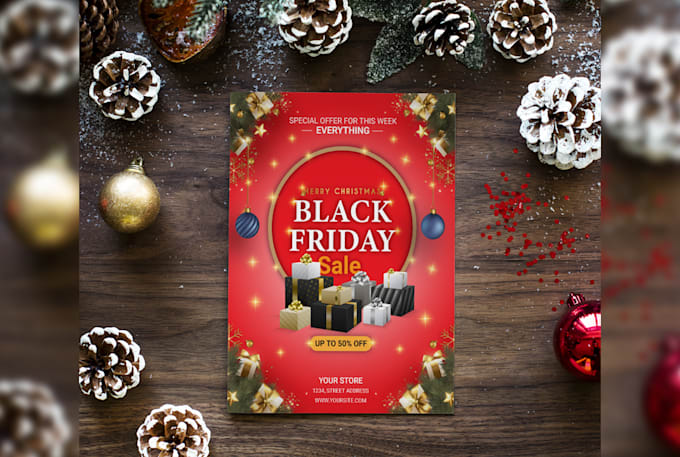 create christmas, black friday or business flyer design