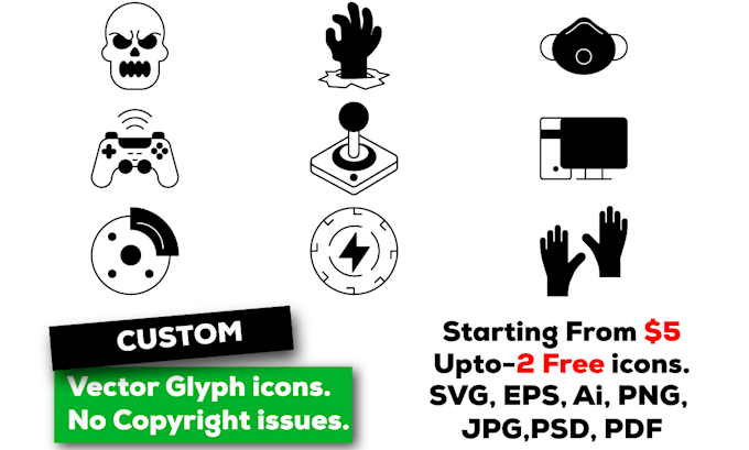 design custom glyph icon pack or set
