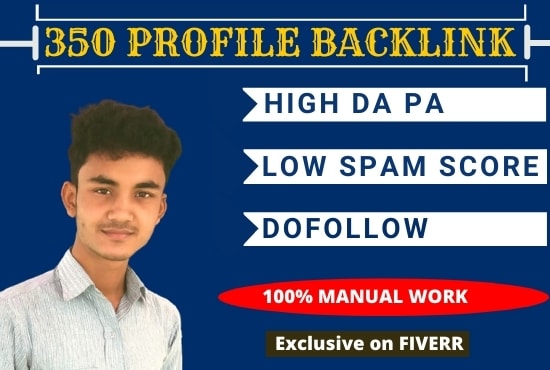 build manually 350 high da 50 profile backlinks