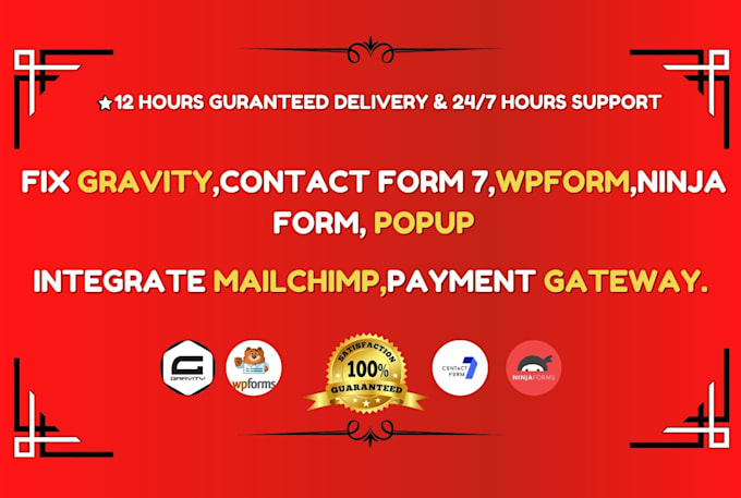 fix gravity form, contact form 7 in wordpress website and integrate mailchimp