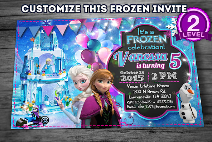 customize this Frozen Theme Birthday Invitation